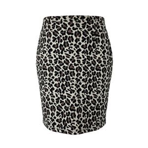 Maeve Anthropologie Leopard print knit mini skirt with front zipper and ring pul